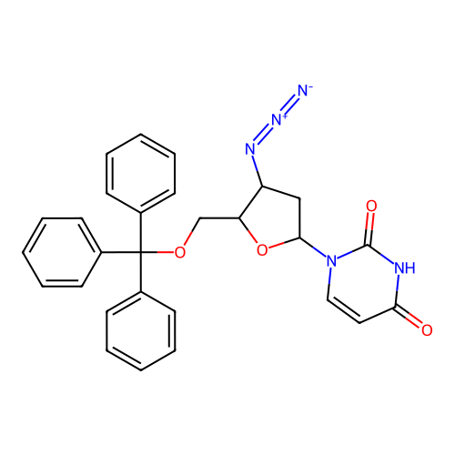 1-[4-Azido-5-(trityloxymethyl)oxolan-2-yl]pyrimidine-2,4-dione structure