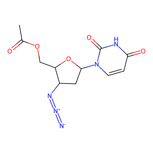 [3-Azido-5-(2,4-dioxopyrimidin-1-yl)oxolan-2-yl]methyl acetate structure
