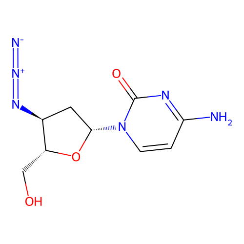 3'-Azido-2',3'-dideoxycytidine structure