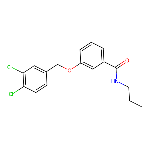 3-[(3,4-dichlorophenyl)methoxy]-N-propylbenzamide structure