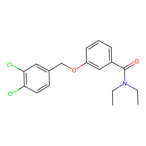 3-[(3,4-dichlorophenyl)methoxy]-N,N-diethylbenzamide structure