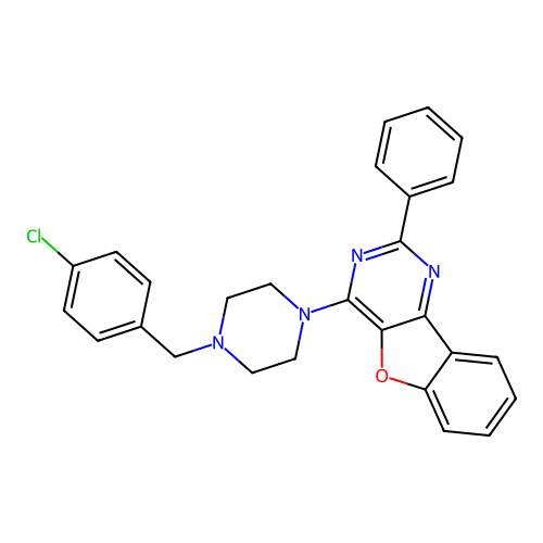 4-[4-(4-Chlorobenzyl)piperazin-1-yl]-2-phenyl[1]benzofuro[3,2-d]pyrimidine structure