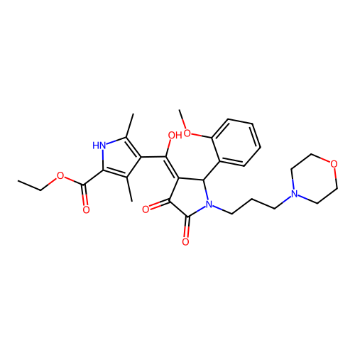 ethyl 4-(4-hydroxy-2-(2-methoxyphenyl)-1-(3-morpholinopropyl)-5-oxo-2,5-dihydro-1H-pyrrole-3-carbonyl)-3,5-dimethyl-1H-pyrrole-2-carboxylate structure
