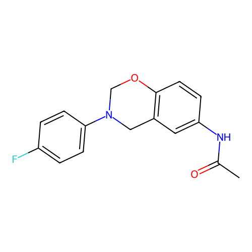 N-[3-(4-fluorophenyl)-3,4-dihydro-2H-1,3-benzoxazin-6-yl]acetamide structure