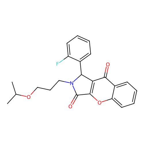 1-(2-fluorophenyl)-2-(3-isopropoxypropyl)-1,2-dihydrochromeno[2,3-c]pyrrole-3,9-dione structure