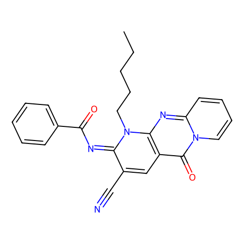 (Z)-N-(3-cyano-5-oxo-1-pentyl-1H-dipyrido[1,2-a:2',3'-d]pyrimidin-2(5H)-ylidene)benzamide structure