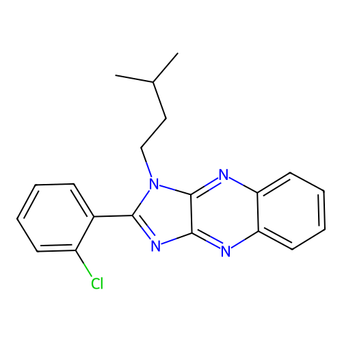 2-(2-chlorophenyl)-1-(3-methylbutyl)-1H-imidazo[4,5-b]quinoxaline structure