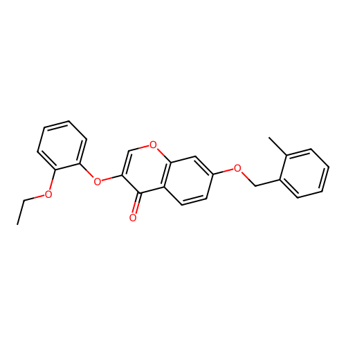 3-(2-Ethoxyphenoxy)-7-[(2-methylphenyl)methoxy]chromen-4-one structure