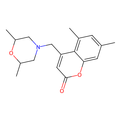 4-((2,6-dimethylmorpholino)methyl)-5,7-dimethyl-2H-chromen-2-one structure