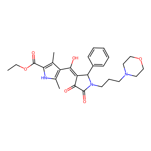 ethyl 4-(4-hydroxy-1-(3-morpholinopropyl)-5-oxo-2-phenyl-2,5-dihydro-1H-pyrrole-3-carbonyl)-3,5-dimethyl-1H-pyrrole-2-carboxylate structure