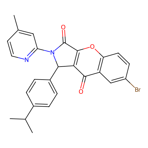 7-bromo-1-(4-isopropylphenyl)-2-(4-methylpyridin-2-yl)-1,2-dihydrochromeno[2,3-c]pyrrole-3,9-dione structure