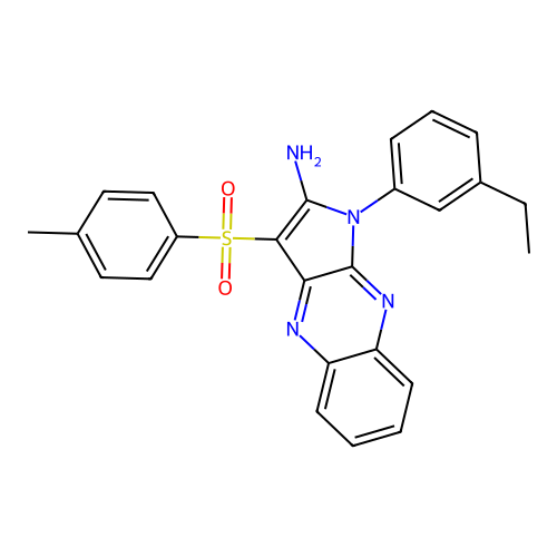 1-(3-ethylphenyl)-3-tosyl-1H-pyrrolo[2,3-b]quinoxalin-2-amine structure