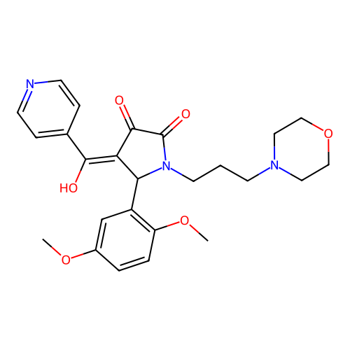 (4E)-5-(2,5-dimethoxyphenyl)-4-[hydroxy(pyridin-4-yl)methylidene]-1-(3-morpholin-4-ylpropyl)pyrrolidine-2,3-dione structure