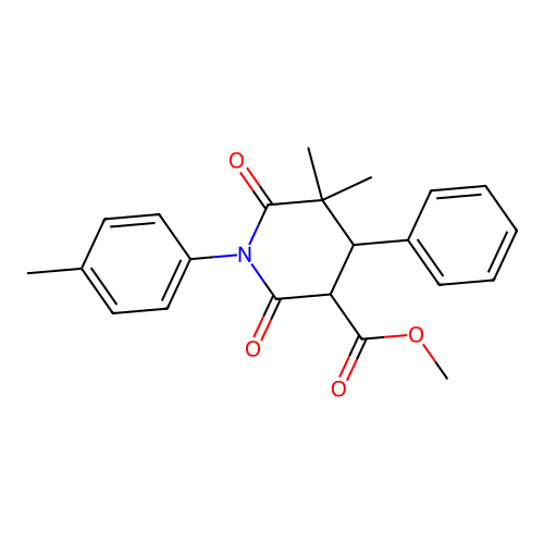 methyl 5,5-dimethyl-1-(4-methylphenyl)-2,6-dioxo-4-phenylpiperidine-3-carboxylate structure