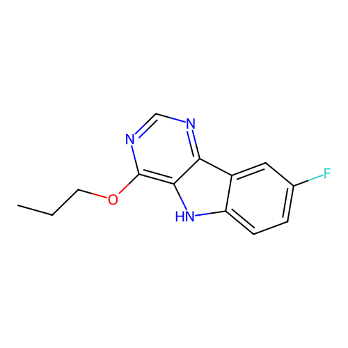 8-fluoro-4-propoxy-5H-pyrimido[5,4-b]indole structure