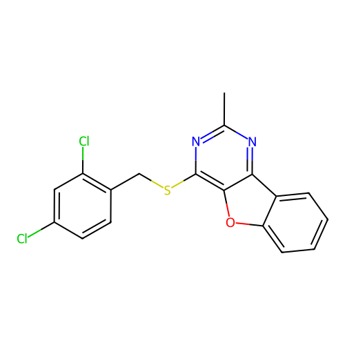 4-[(2,4-Dichlorobenzyl)sulfanyl]-2-methyl[1]benzofuro[3,2-d]pyrimidine structure