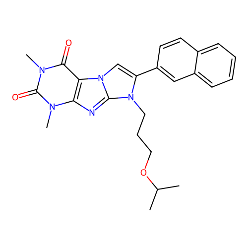 2,4-dimethyl-7-naphthalen-2-yl-6-(3-propan-2-yloxypropyl)purino[7,8-a]imidazole-1,3-dione structure