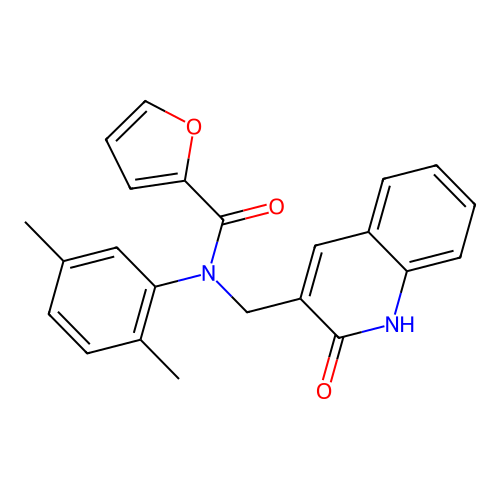 N-(2,5-dimethylphenyl)-N-[(2-oxo-1H-quinolin-3-yl)methyl]furan-2-carboxamide structure