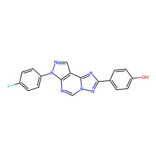 C18H11FN6O structure