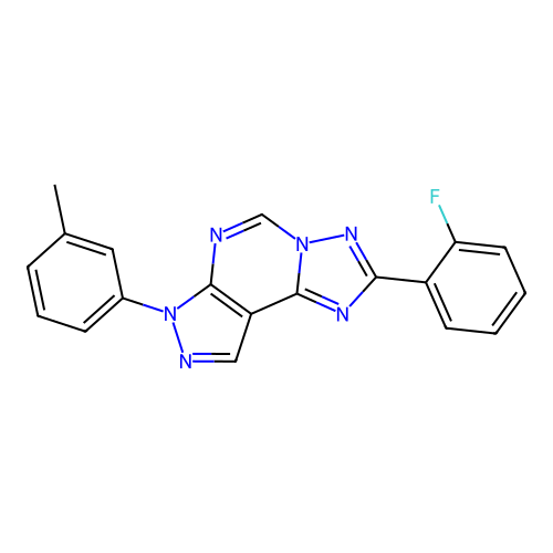 2-(2-fluorophenyl)-7-(m-tolyl)-7H-pyrazolo[4,3-e][1,2,4]triazolo[1,5-c]pyrimidine structure