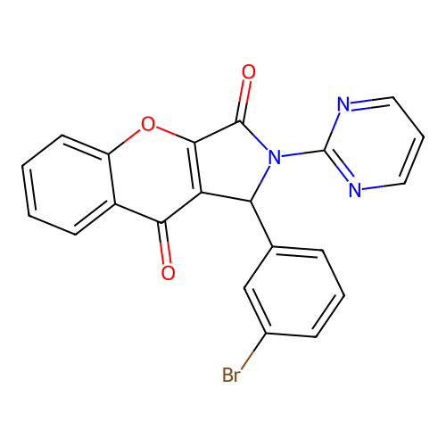 1-(3-Bromophenyl)-2-(pyrimidin-2-yl)-1,2-dihydrochromeno[2,3-c]pyrrole-3,9-dione structure