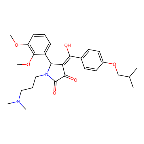(4E)-5-(2,3-dimethoxyphenyl)-1-[3-(dimethylamino)propyl]-4-[hydroxy-[4-(2-methylpropoxy)phenyl]methylidene]pyrrolidine-2,3-dione structure