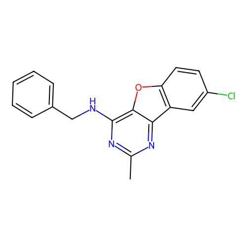 N-benzyl-8-chloro-2-methyl[1]benzofuro[3,2-d]pyrimidin-4-amine structure