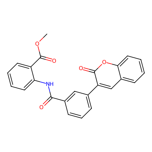 methyl 2-({[3-(2-oxo-2H-chromen-3-yl)phenyl]carbonyl}amino)benzoate structure