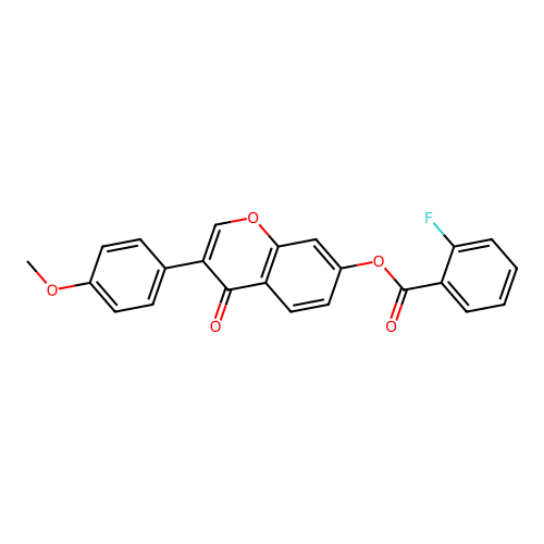 3-(4-methoxyphenyl)-4-oxo-4H-chromen-7-yl 2-fluorobenzoate structure