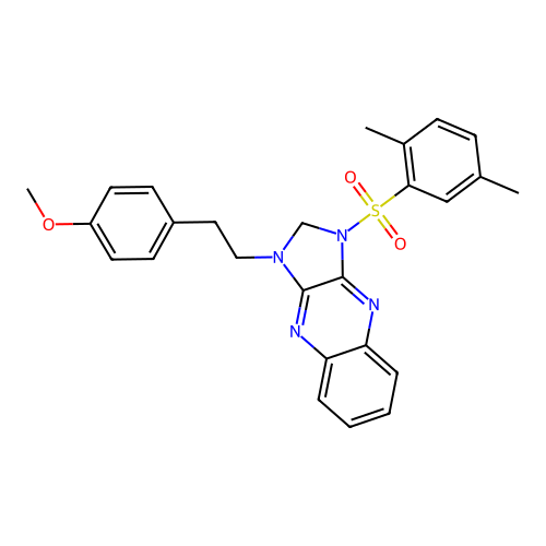 3-(2,5-dimethylphenyl)sulfonyl-1-[2-(4-methoxyphenyl)ethyl]-2H-imidazo[4,5-b]quinoxaline structure