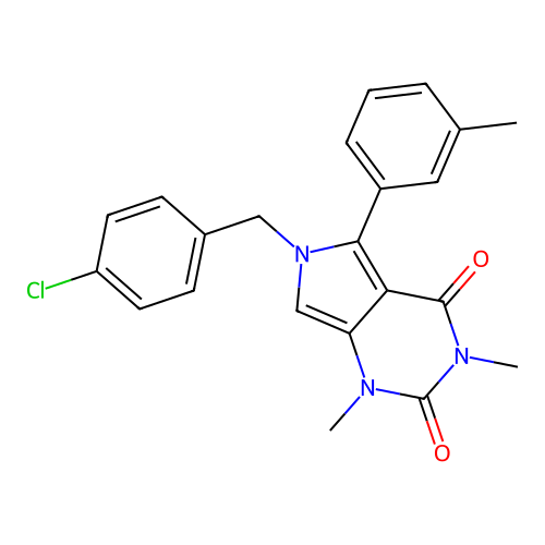 6-(4-chlorobenzyl)-1,3-dimethyl-5-(3-methylphenyl)-1H-pyrrolo[3,4-d]pyrimidine-2,4(3H,6H)-dione structure
