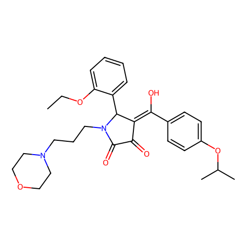 (4E)-5-(2-ethoxyphenyl)-4-[hydroxy-(4-propan-2-yloxyphenyl)methylidene]-1-(3-morpholin-4-ylpropyl)pyrrolidine-2,3-dione structure