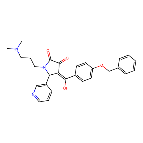1-[3-(dimethylamino)propyl]-4-[hydroxy-(4-phenylmethoxyphenyl)methylidene]-5-pyridin-3-ylpyrrolidine-2,3-dione structure