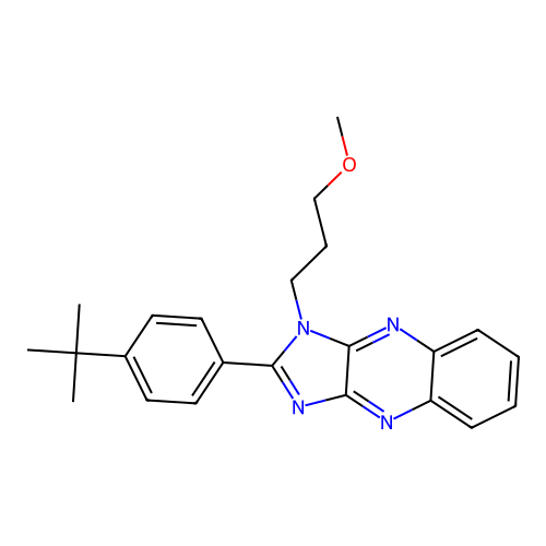 2-(4-tert-butylphenyl)-1-(3-methoxypropyl)-1H-imidazo[4,5-b]quinoxaline structure