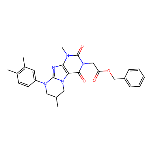 benzyl 2-[9-(3,4-dimethylphenyl)-1,7-dimethyl-2,4-dioxo-1H,2H,3H,4H,6H,7H,8H,9H-pyrimido[1,2-g]purin-3-yl]acetate structure