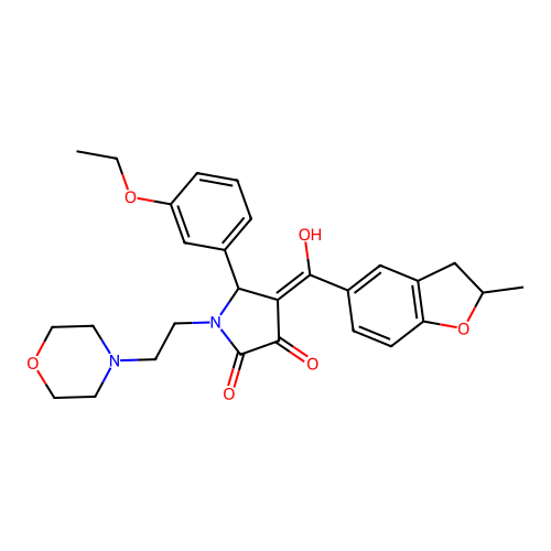 5-(3-ethoxyphenyl)-3-hydroxy-4-(2-methyl-2,3-dihydro-1-benzofuran-5-carbonyl)-1-[2-(morpholin-4-yl)ethyl]-2,5-dihydro-1H-pyrrol-2-one structure