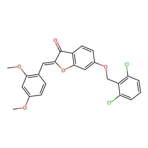 (Z)-6-((2,6-dichlorobenzyl)oxy)-2-(2,4-dimethoxybenzylidene)benzofuran-3(2H)-one structure