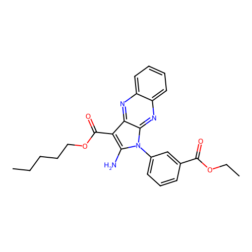 pentyl 2-amino-1-(3-(ethoxycarbonyl)phenyl)-1H-pyrrolo[2,3-b]quinoxaline-3-carboxylate structure