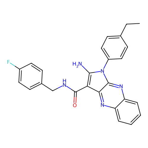2-amino-1-(4-ethylphenyl)-N-(4-fluorobenzyl)-1H-pyrrolo[2,3-b]quinoxaline-3-carboxamide structure