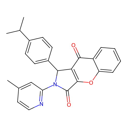 1-(4-isopropylphenyl)-2-(4-methyl-2-pyridyl)-1,2-dihydrochromeno[2,3-c]pyrrole-3,9-dione structure