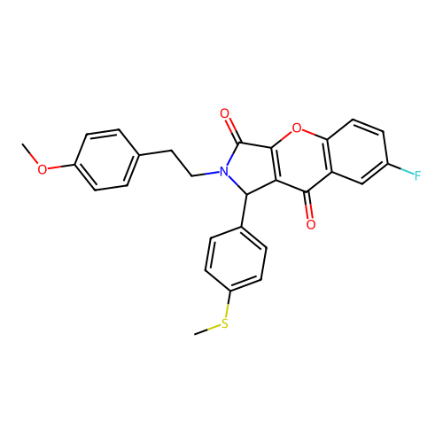 7-fluoro-2-(4-methoxyphenethyl)-1-(4-(methylthio)phenyl)-1,2-dihydrochromeno[2,3-c]pyrrole-3,9-dione structure