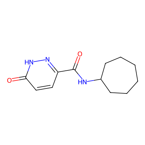 N-cycloheptyl-6-oxo-1,6-dihydropyridazine-3-carboxamide structure