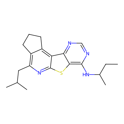 N-(butan-2-yl)-4-(2-methylpropyl)-2,3-dihydro-1H-cyclopenta[4',5']pyrido[3',2':4,5]thieno[3,2-d]pyrimidin-7-amine structure