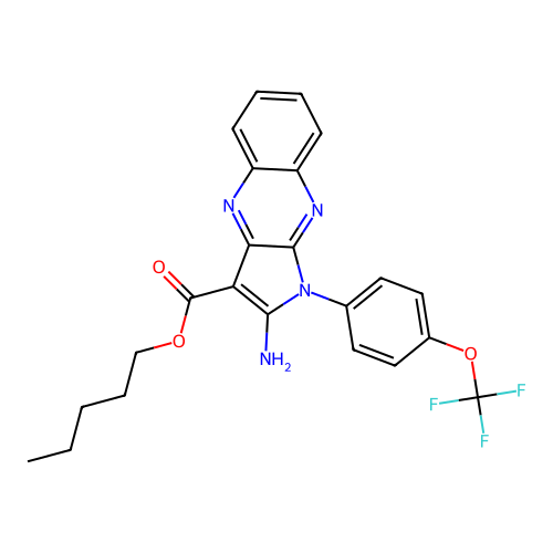pentyl 2-amino-1-(4-(trifluoromethoxy)phenyl)-1H-pyrrolo[2,3-b]quinoxaline-3-carboxylate structure