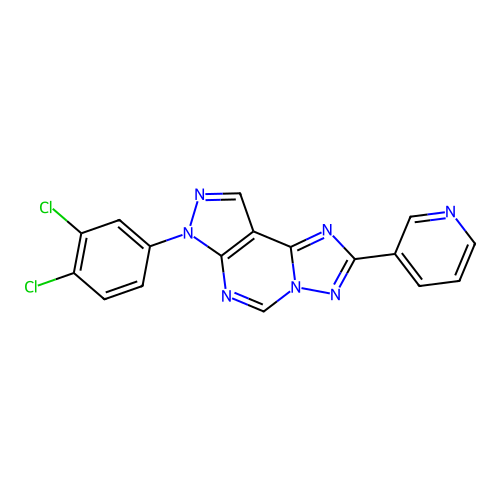 3-(3,4-Dichlorophenyl)-8-(3-pyridyl)-6-hydropyrazolo[5,4-d]1,2,4-triazolo[1,5-e]pyrimidine structure