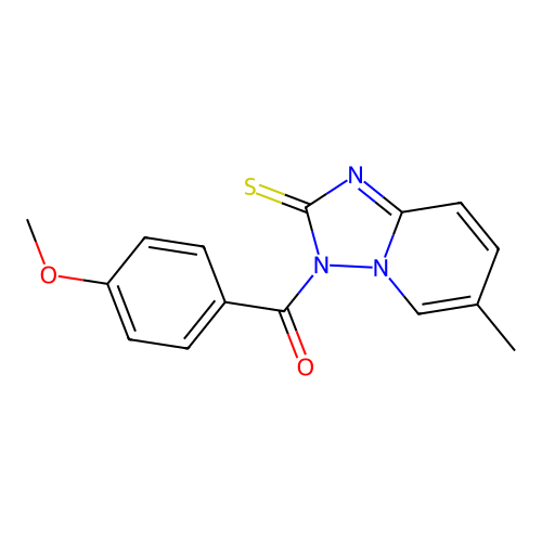 (4-methoxyphenyl)(6-methyl-2-thioxo-[1,2,4]triazolo[1,5-a]pyridin-3(2H)-yl)methanone structure