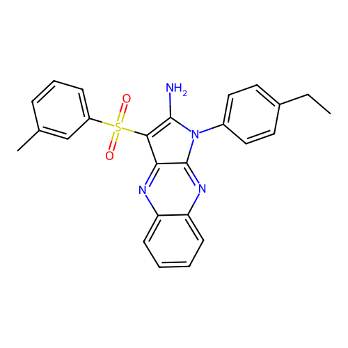 1-(4-ethylphenyl)-3-(m-tolylsulfonyl)-1H-pyrrolo[2,3-b]quinoxalin-2-amine structure