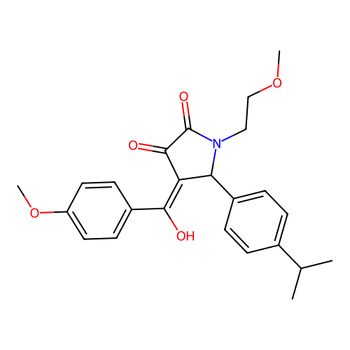 3-hydroxy-4-(4-methoxybenzoyl)-1-(2-methoxyethyl)-5-[4-(propan-2-yl)phenyl]-2,5-dihydro-1H-pyrrol-2-one structure