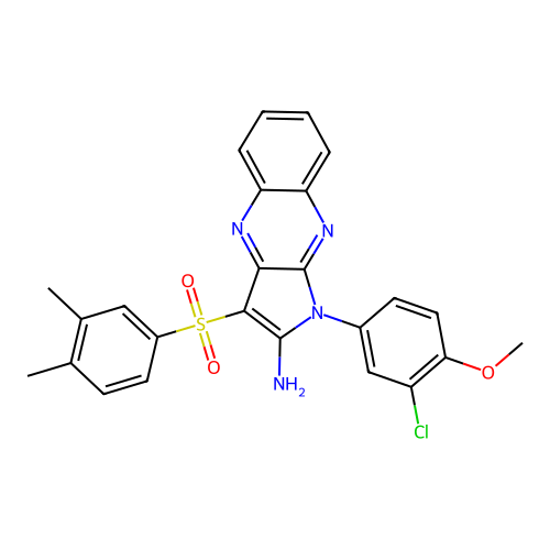1-(3-chloro-4-methoxyphenyl)-3-((3,4-dimethylphenyl)sulfonyl)-1H-pyrrolo[2,3-b]quinoxalin-2-amine structure