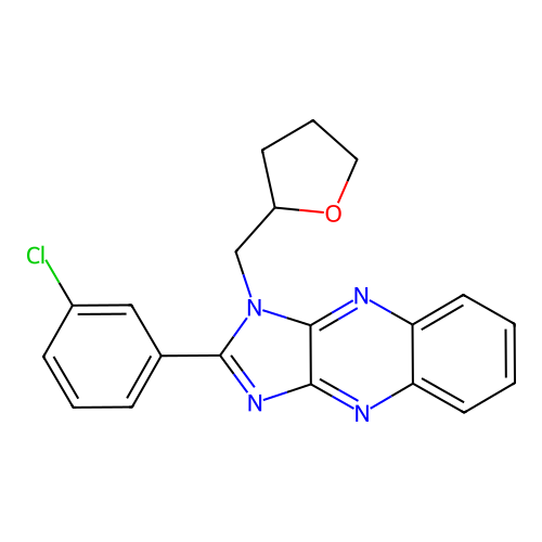 2-(3-chlorophenyl)-1-(tetrahydrofuran-2-ylmethyl)-1H-imidazo[4,5-b]quinoxaline structure